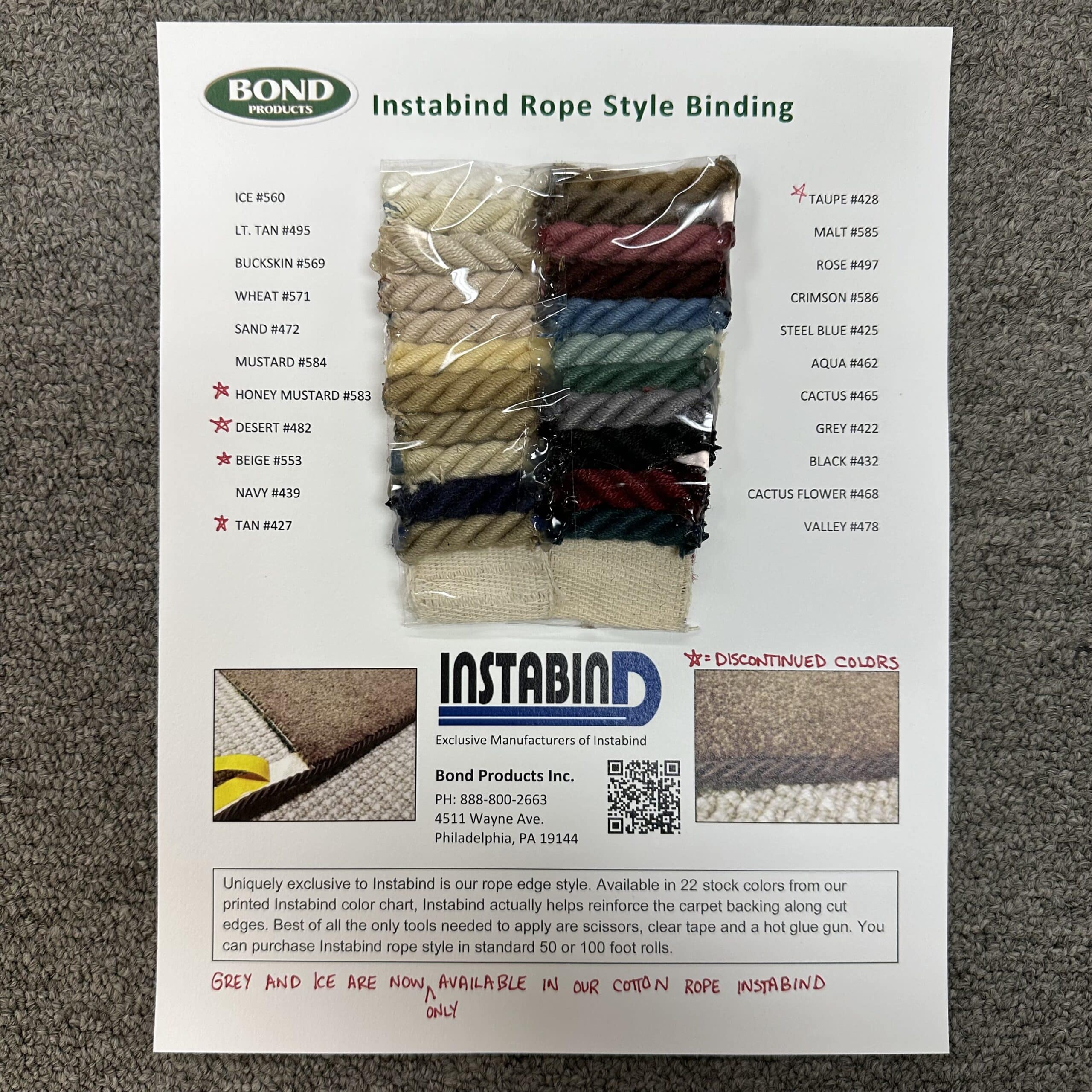 Instabind Rope Edge Style Carpet Binding (Black)